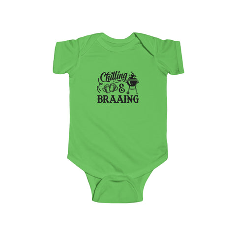 Chilling and Braaing Baby Bokkie South Africa Baby  Jersey Bodysuit