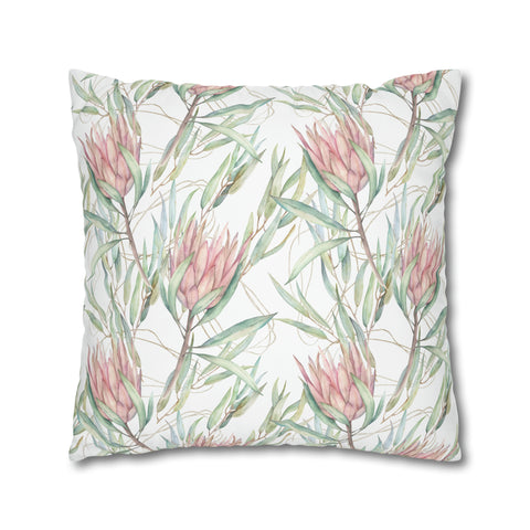 South African Protea Spun Polyester Pillowcase - Shipped from UK/USA/AUS