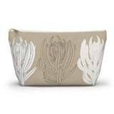 South African Protea Make up bag, Pencil Case Accessory Pouch w T-bottom