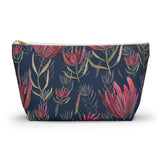 South African Protea Make up bag, Pencil Case Accessory Pouch w T-bottom