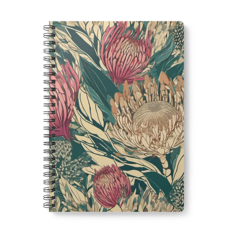 South African Protea Wirobound Softcover Notebook, A5