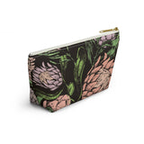 South African Protea Make up bag, Pencil Case Accessory Pouch w T-bottom