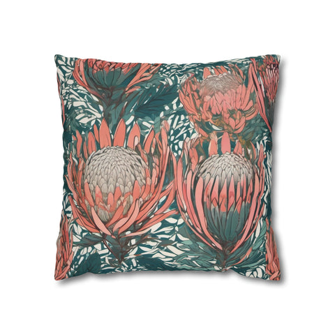 South African Protea Spun Polyester Pillowcase -Pillow not included