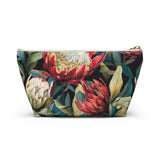 South African Protea Make up bag, Pencil Case Accessory Pouch w T-bottom