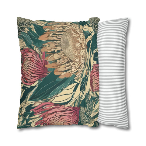 South African Protea Spun Polyester Pillowcase -Pillow not included