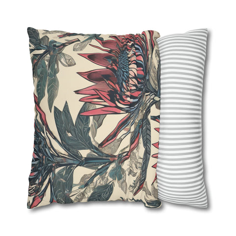 South African Protea Spun Polyester Pillowcase -Pillow not included