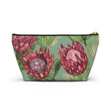 South African Protea Make up bag, Pencil Case Accessory Pouch w T-bottom