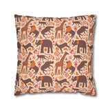 African pattern with animals. Ethical minimalist shapes. Pillowcase Cover only - no filling is included