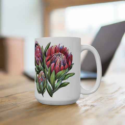 South African Protea Ceramic Mug 15oz - Dispatched from USA