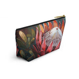 South African Protea Make up bag, Pencil Case Accessory Pouch w T-bottom