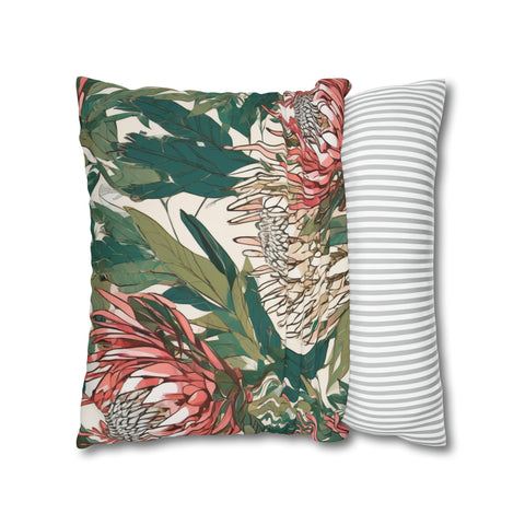 South African Protea Spun Polyester Pillowcase -Pillow not included