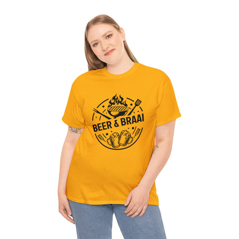 South African Beer & Braai Shirt,  Afrikaans / Braai Unisex Heavy Cotton Tee