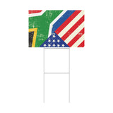 USA and SA Flag Plastic Yard Sign