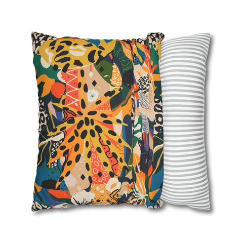 African abstract people and animal print Pillowcase Cover only - no filling is included