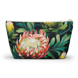 South African Protea Make up bag, Pencil Case Accessory Pouch w T-bottom