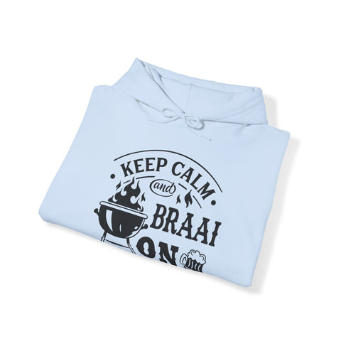 South African Keep Calm and Braai on - Afrikaans  Unisex Heavy Blend™ Hooded Sweatshirt