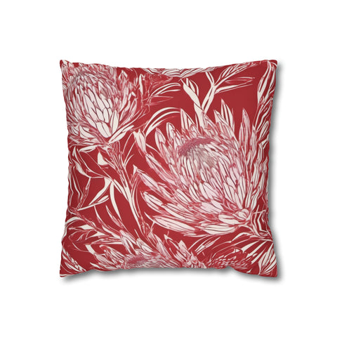 South African Protea Spun Polyester Pillowcase -Pillow not included