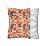 African pattern with animals. Ethical minimalist shapes. Pillowcase Cover only - no filling is included