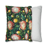 South African Protea Spun Polyester Pillowcase - Shipped from UK/USA/AUS