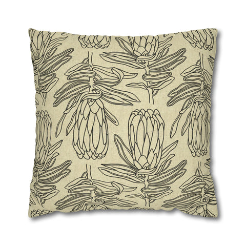 South African Protea Spun Polyester Pillowcase- Shipped from UK/USA/AUS