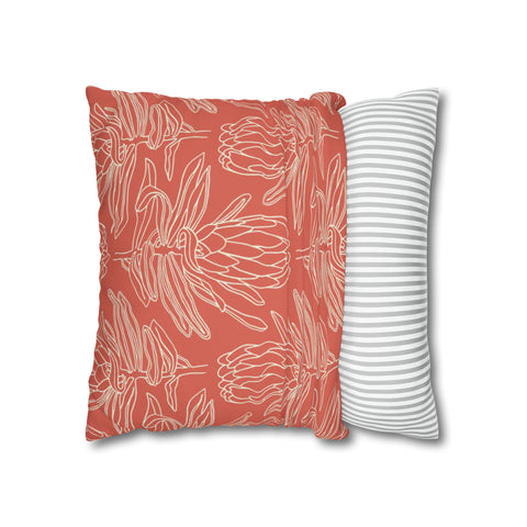 South African Protea Spun Polyester Pillowcase - Shipped from UK/USA/AUS