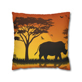 African sunset - Rhino Pillowcase Cover only - no filling is included