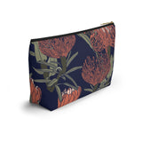 South African Protea Make up bag, Pencil Case Accessory Pouch w T-bottom