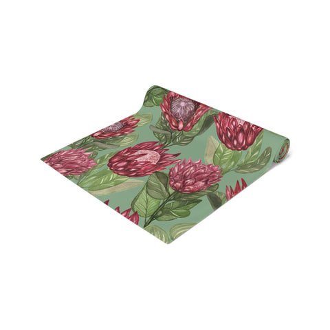 South Arican Protea Table Runner (Cotton, Poly) Protea