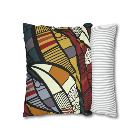 African abstract warm colours Pillowcase Cover only - no filling is included