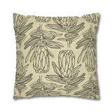 South African Protea Spun Polyester Pillowcase- Shipped from UK/USA/AUS