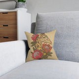 South African Protea and Giraffe Square Pillow