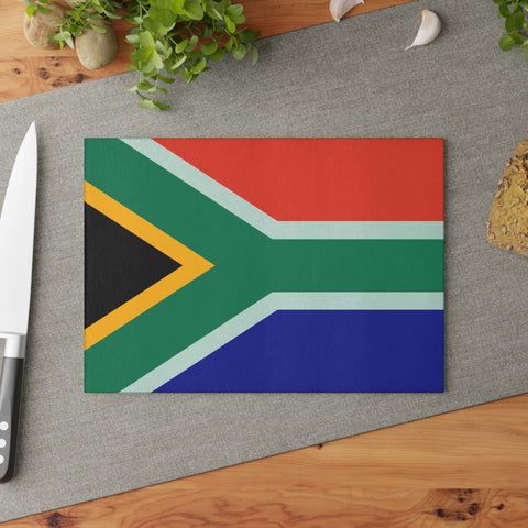 Glass Cutting Board South African Flag