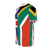 South African Flag and Great Britain UK Flag half and half Unisex T-shirt