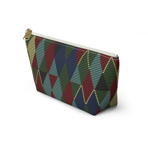 South African Ethnic Print Make up bag, Pencil Case Accessory Pouch w T-bottom