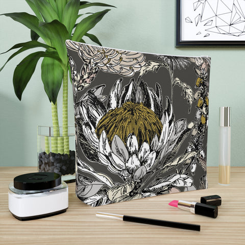 South African Protea Cotton Cosmetic Bag