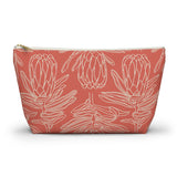 South African Protea Make up bag, Pencil Case Accessory Pouch w T-bottom