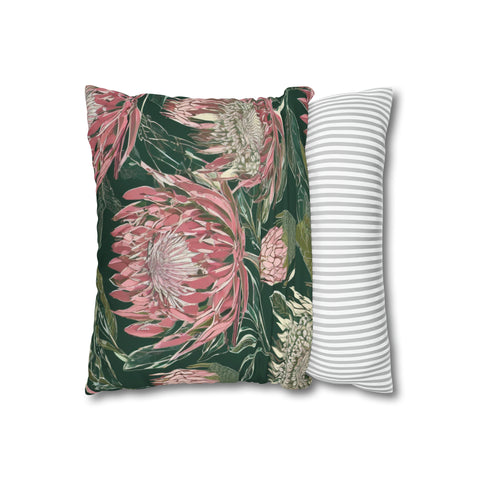 South African Protea Spun Polyester Pillowcase -Pillow not included