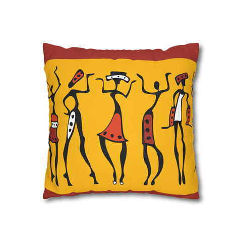 African abstract people Pillowcase Cover only - no filling is included