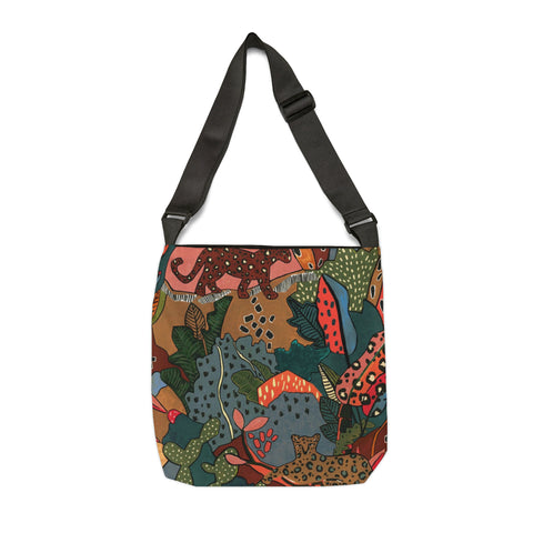 South African Ethnic Tote bag African print design Protea Adjustable