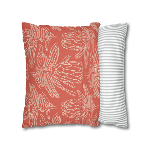 South African Protea Spun Polyester Pillowcase - Shipped from UK/USA/AUS