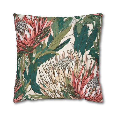 South African Protea Spun Polyester Pillowcase -Pillow not included