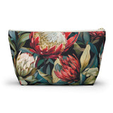 South African Protea Make up bag, Pencil Case Accessory Pouch w T-bottom