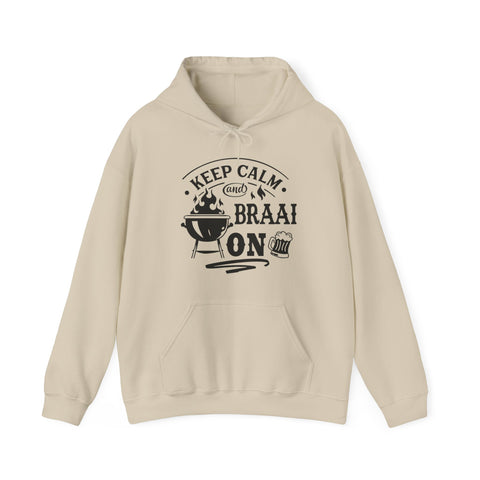 South African Keep Calm and Braai on - Afrikaans  Unisex Heavy Blend™ Hooded Sweatshirt