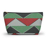 South African Ethnic Print Make up bag, Pencil Case Accessory Pouch w T-bottom