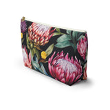 South African Protea Make up bag, Pencil Case Accessory Pouch w T-bottom