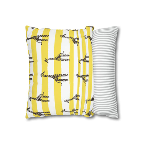 African Giraffe stripe yellow Pillowcase Cover only - no filling is included