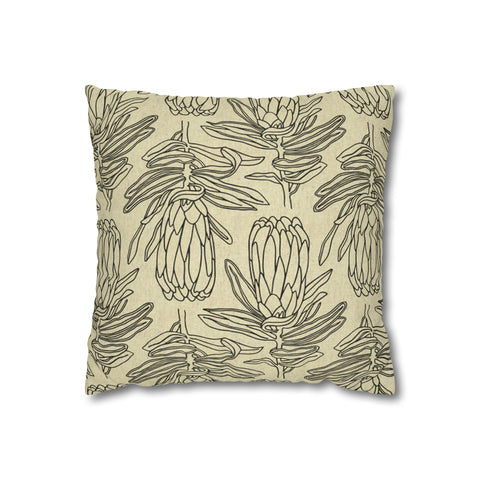 South African Protea Spun Polyester Pillowcase- Shipped from UK/USA/AUS