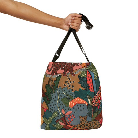 South African Ethnic Tote bag African print design Protea Adjustable