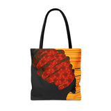 African Lady browns and orange retro South African Tote Bag African Print Protea