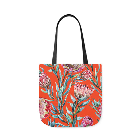 South African Protea Polyester Canvas Tote Bag